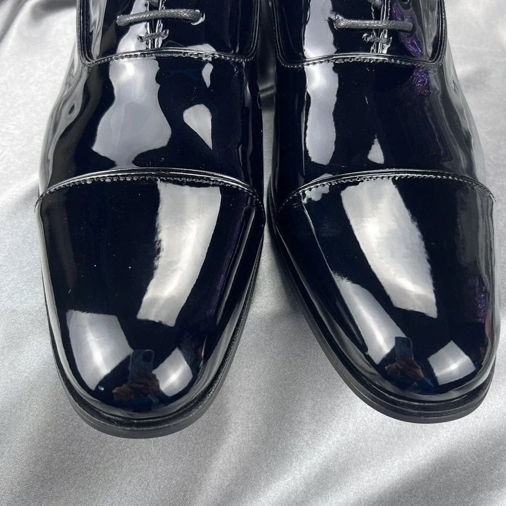 Stacy Adams Mens 9 Wide Gala Tuxedo Shoes Black Patent Leather 24998-004 Wedding